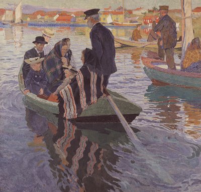 Kirchgänger in einem Boot von Carl Wilhelm Wilhelmson